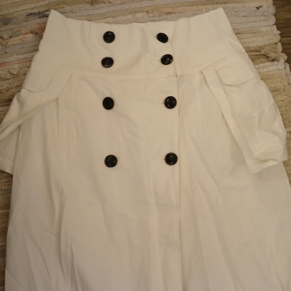 Caara Maxi Skirt Button Decoration Out Pockets White Size XL Used - Picture 8 of 14